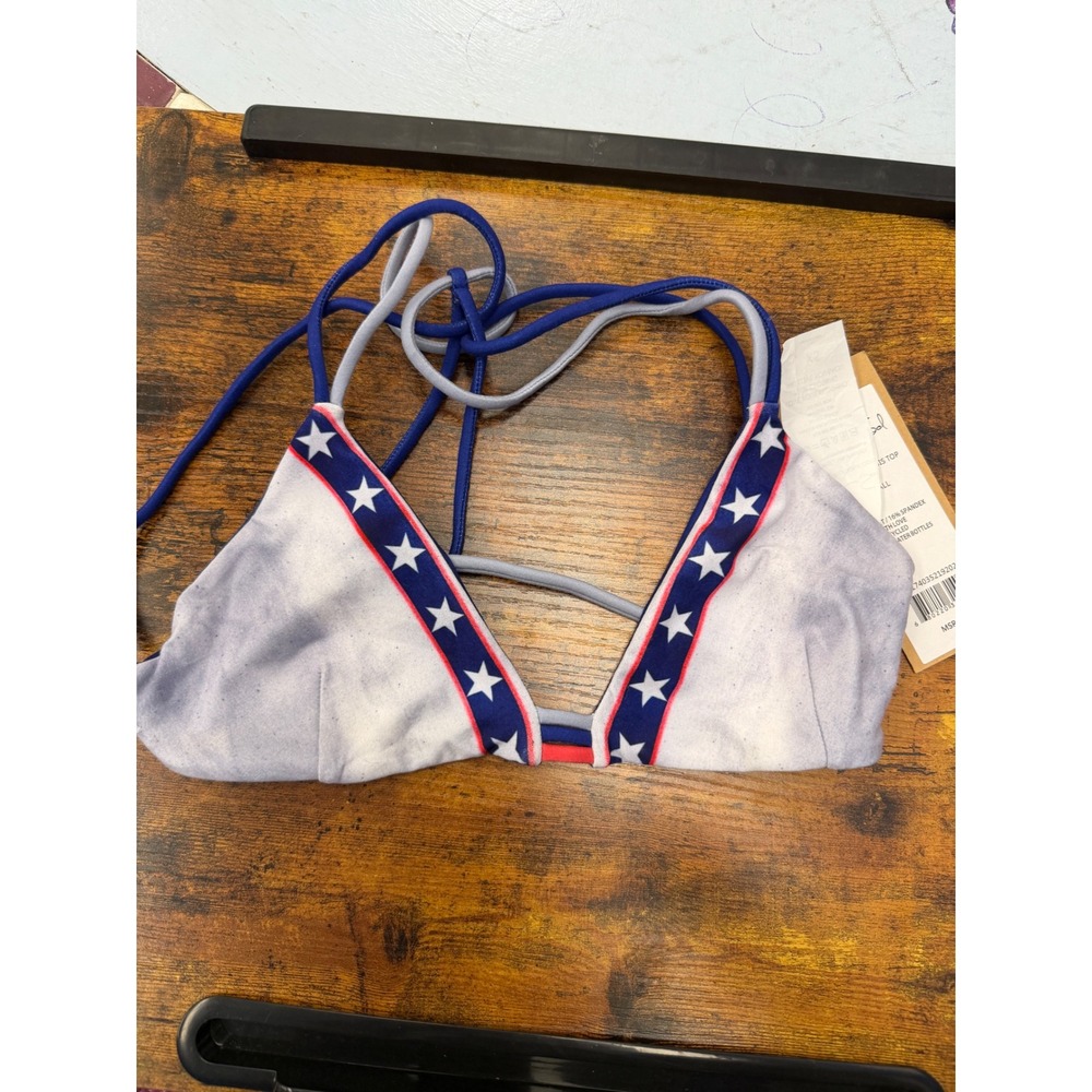 Niyama Sol Marquis Top Level Stars Americana Bikini Triangle Top XS New